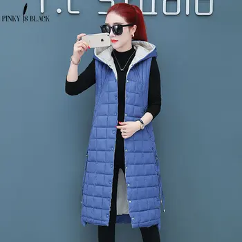 

PinkyIsBlack New Thicken Warm Cotton Down Winter Vest Women Waistcoat Fashion Single Breasted Long Sleeveless Coat Women Veste