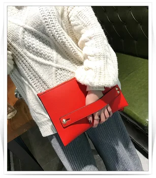 

Jin Mantang New Fashion Women Envelope Clutch Bag PU Leather Female Day Clutches Red Women Handbag Wrist clutch evening bags