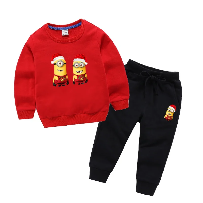 Рождественская Одежда для мальчиков и девочек на Рождество, Детская одежда пуловеры, спортивные штаны на весну-осень, детские толстовки