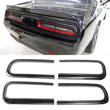 

Car Accessories Rear Tail Light Trims Cover Decor Trims ABS Carbon Style 4PCS For Dodge Challenger 2015-2019