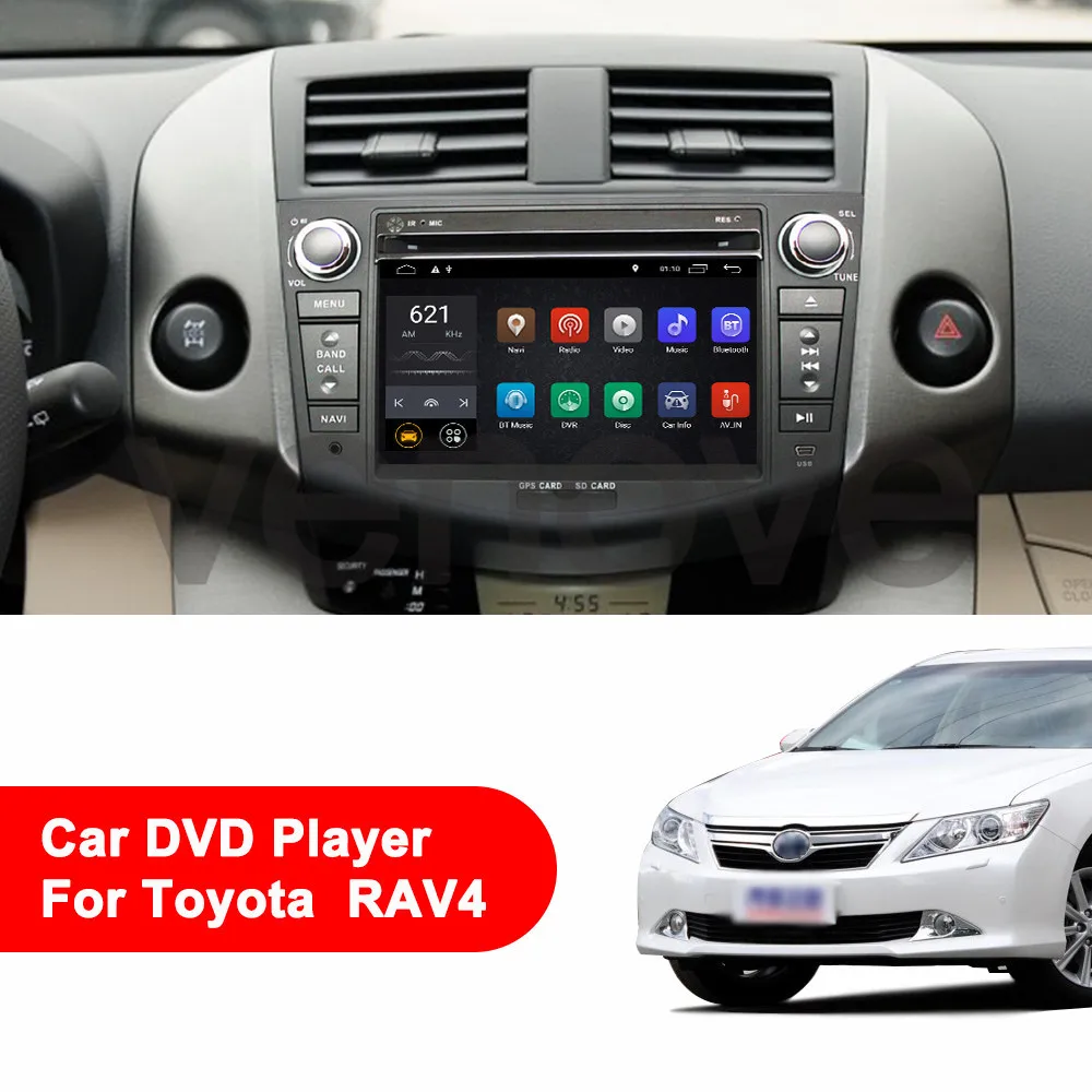 Cheap 7" Quad Core Car DVD Player for Toyota Rav4 RAV 4 Android 9.1 2din Car Radio Audio Video Auto Stereo GPS Navigation WIFI 0