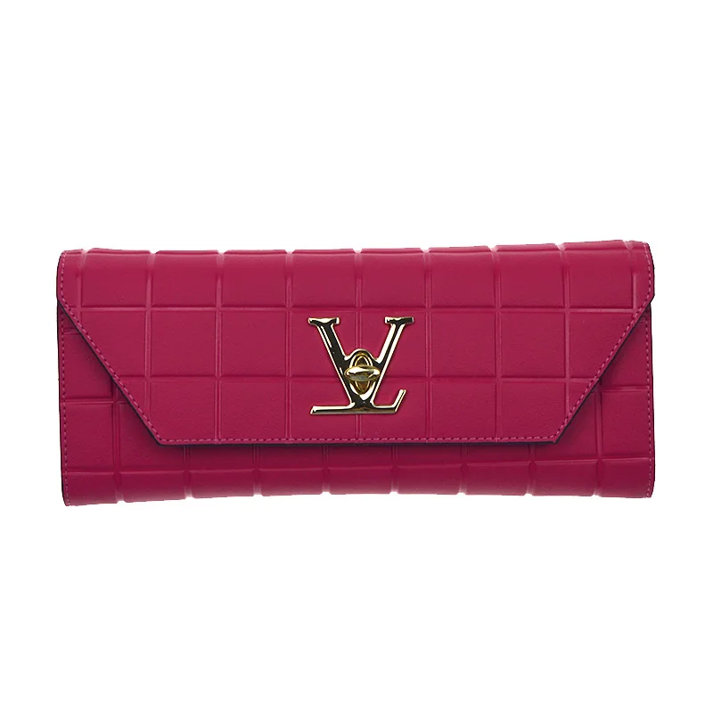 

2019 Autumn And Winter New Style Leather Wallet Europe And America Style Lock Hardware Embossing Pattern Carrying Women's Wallet