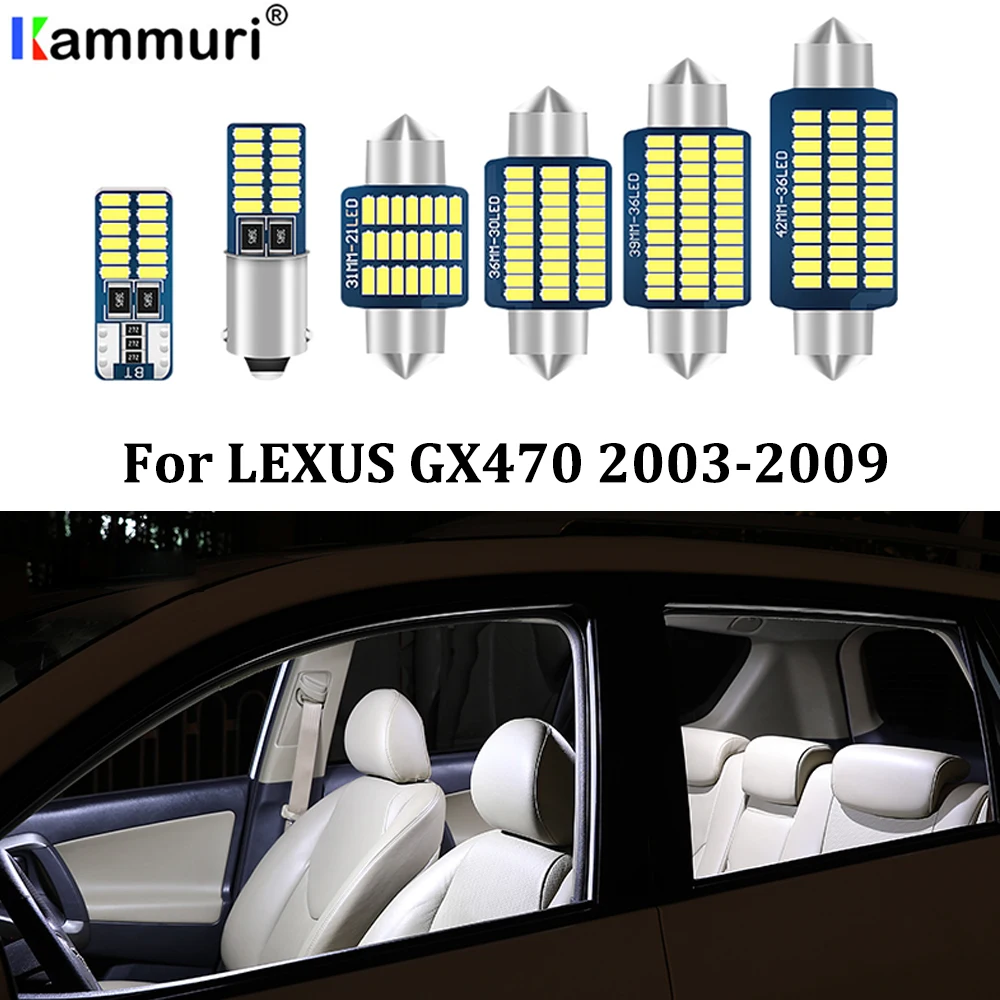 KAMMURI 19 шт. без ошибок Белый светодиодный автомобильный интерьерный светильник посылка комплект для 2003-2009 Lexus GX470 светодиодный интерьерный светильник