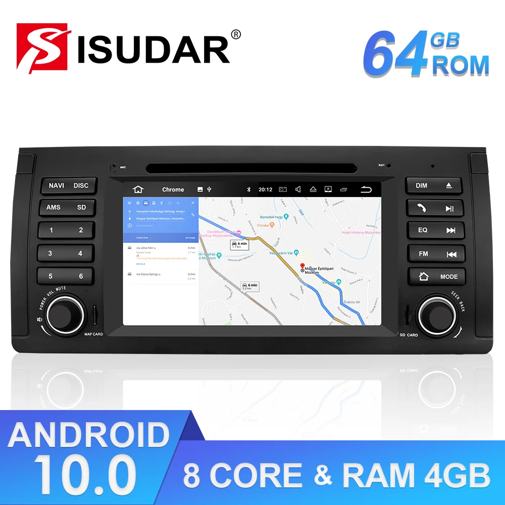 Isudar 1 Din Авто Радио Android 10 для BMW X5/E53 E39 автомобильный мультимедийный плеер