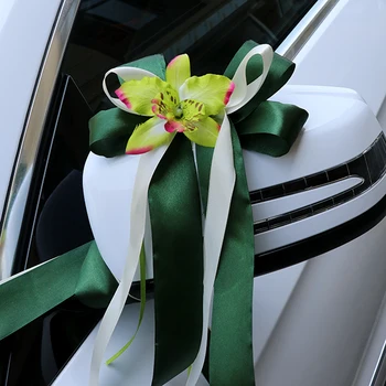 

EUROPEAN-STYLE WEDDING DOOR HANDLE REARVIEW MIRROR DECORATION ROSES ARTIFICIAL FLOWERS VICE-MOTORCADE WEDDING FLOWERS