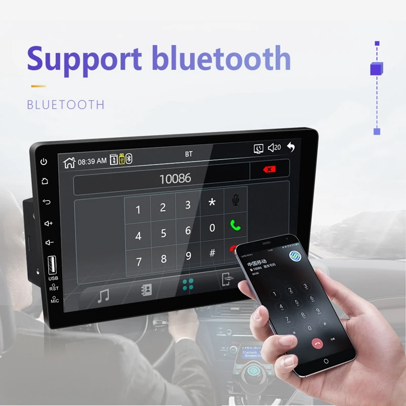 2 Din 9 дюймовый универсальный для автомобиля радио двойной стерео Мультимедиа в тире видео Usb Bluetooth автомобильный Радио мультимедийный плеер с Camer