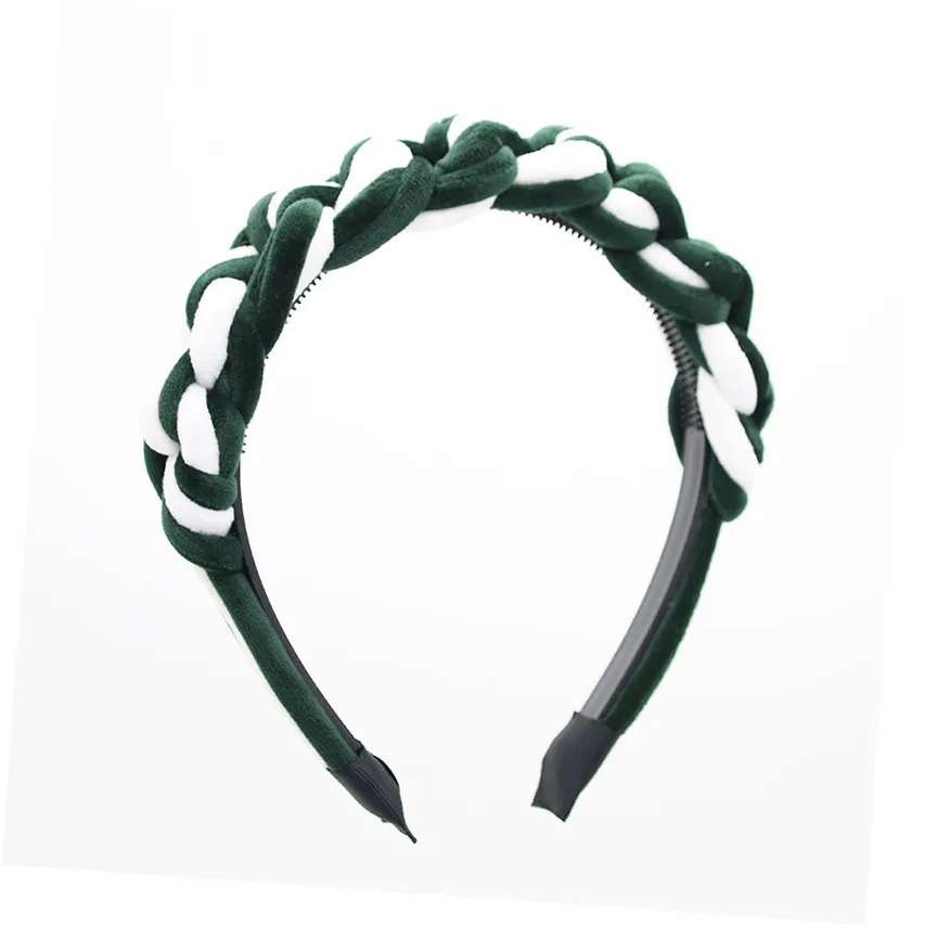 2020BD-1 широкие плетеные бархатные 3 см широкие простые дизайнерские повязки для волос женские аксессуары для волос зимние повязки для волос