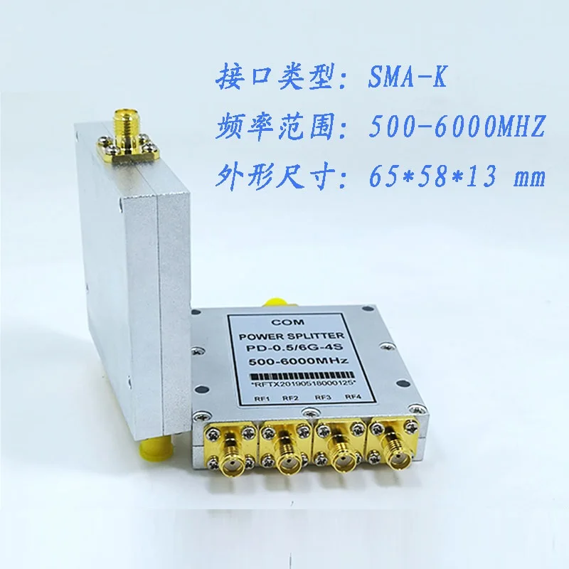 Microstrip четыре делителя Мощности высокочастотный 0 5-6g SMA широкополосный 500 м один