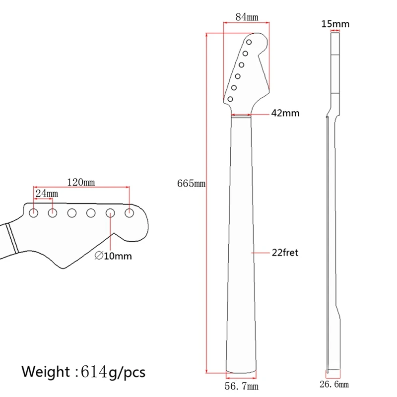 22 лада Тигр Пламя клен гитара шеи палисандр гриф для ST FD сменный фиксатор для электрогитары