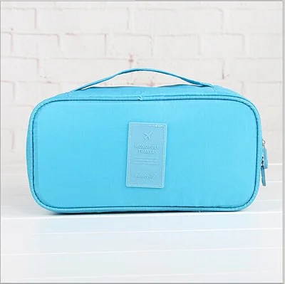 QianQi neceser модные дорожный Бюстгальтер сумка для хранения косметики нижнее белье трусики Носки хранения сумка для макияжа для путешествий - Цвет: Light blue