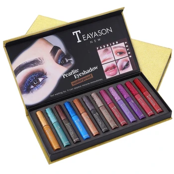 

Teayason 12 Colors Shiny Smoky Eyes Waterproof Shiny Liquid Eye Shadow for Women Eye Makeup Shadow Eyeliner Cosmetics