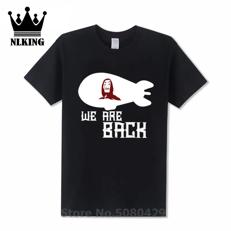 O Neck 4XL 5XL 100% Cotton New House t shirt men Streetwear tshirt La Casa De Papel Bella Ciao We are back Short T-Shirt Sleeve | Мужская