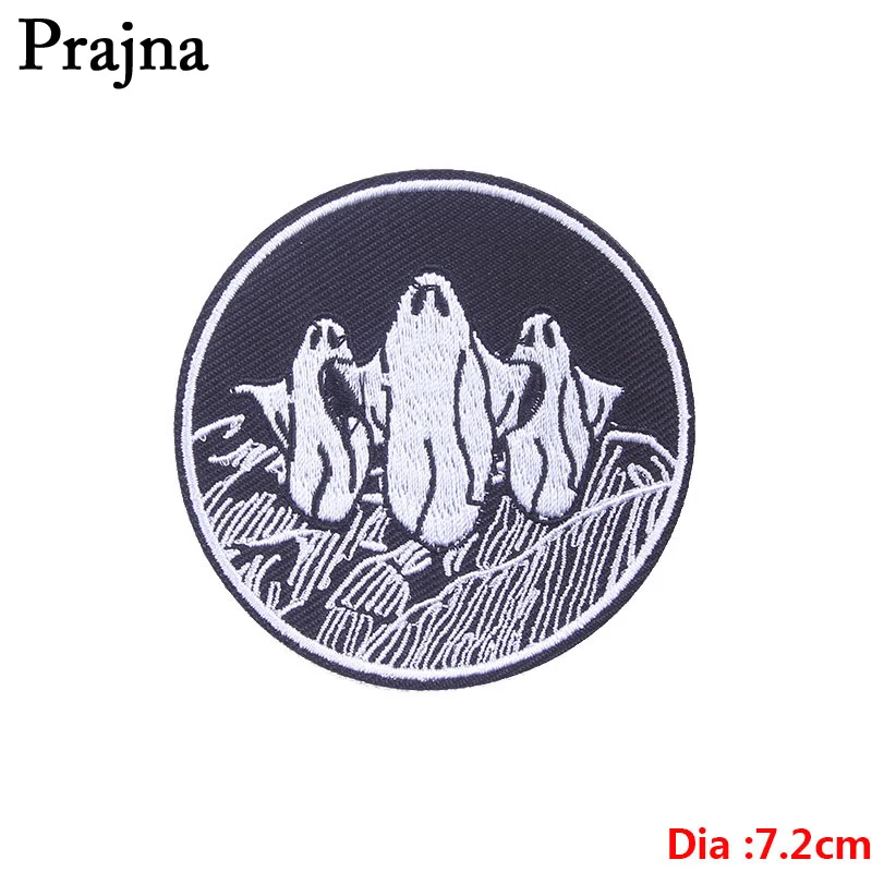 Темно-бордовый Prajna, панк-рок, круглая нашивка, железные нашивки на одежду, вышитые нашивки для одежды, нашивки на футболку, аппликация на одежду, сделай сам - Цвет: Темно-бордовый
