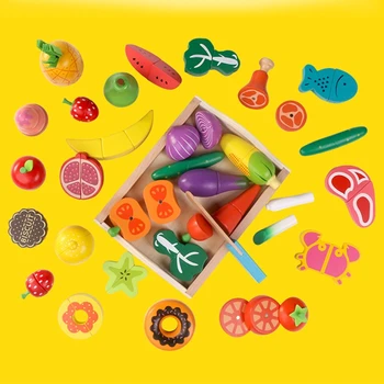 

Kids Pretend Role Play Kitchen Fruit Vegetable Food Toy Cutting Set Gift GXMB