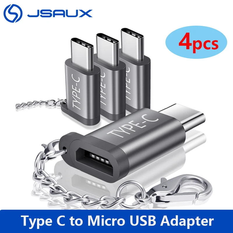 4 шт. JSAUX USB Type C адаптер Micro Usb к зарядное устройство преобразователь Соединитель с