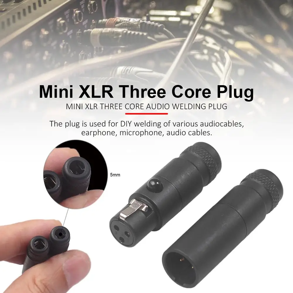 Черный Мини XLR 3PIN папа мама штекер маленький три ядра XLR штекер SA105 SA106 - Цвет: Черный