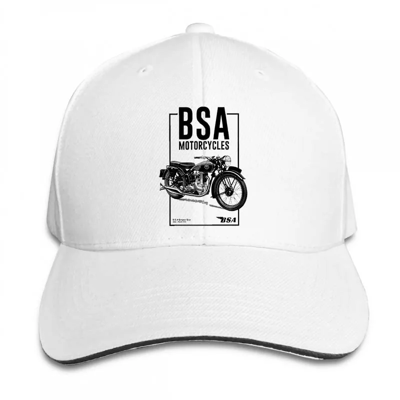 Серый BSA мотоциклы Британский мотоцикл должностные лица Бейсбол кепки для мужчин и женщин, Кепка-тракер Шапки модные регулируемые кепки - Цвет: 2-White