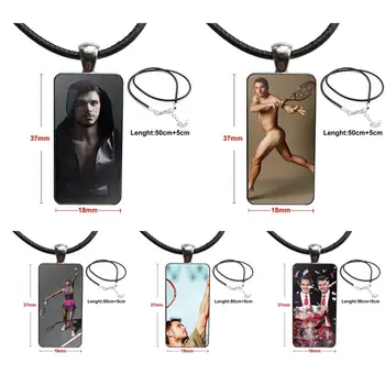 

Design Fashion Vintage Glass Women Rectangle Necklace Pendants For Girls Statement Maxi Stanislas Wawrinka Tennis Star
