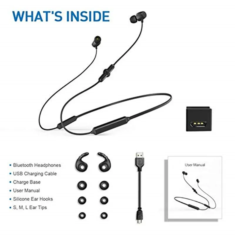 Magnetic Wireless Bluetooth Earphone Stereo Sports Waterproof Earbuds Wireless in ear Headset with Mic For IPhone Huawei Samsung