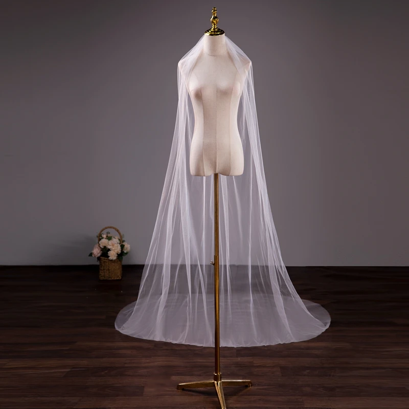 Bridal Veil Soft Tulle 3Meter 5Meter Wedding Veil With Metal Comb Bridal Headwear
