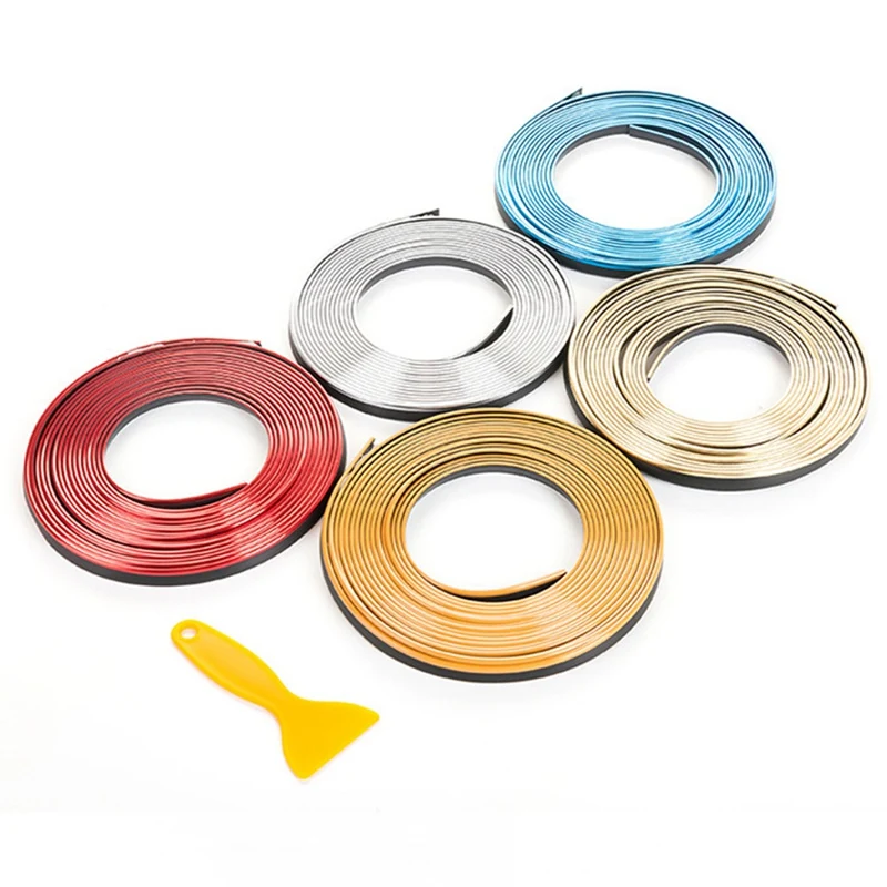 

5M Roll Rimblades Car Vehicle Color Wheel Rims Protectors Decor Strip Tire Guard Line Rubber Moulding Trim