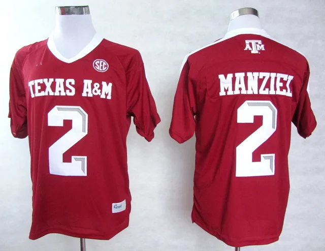 Красный Stitiched, Texas A& M Aggies, Jonny Manziel, VON MILLER, Ricky Seals Jones Jersey - Цвет: Красный