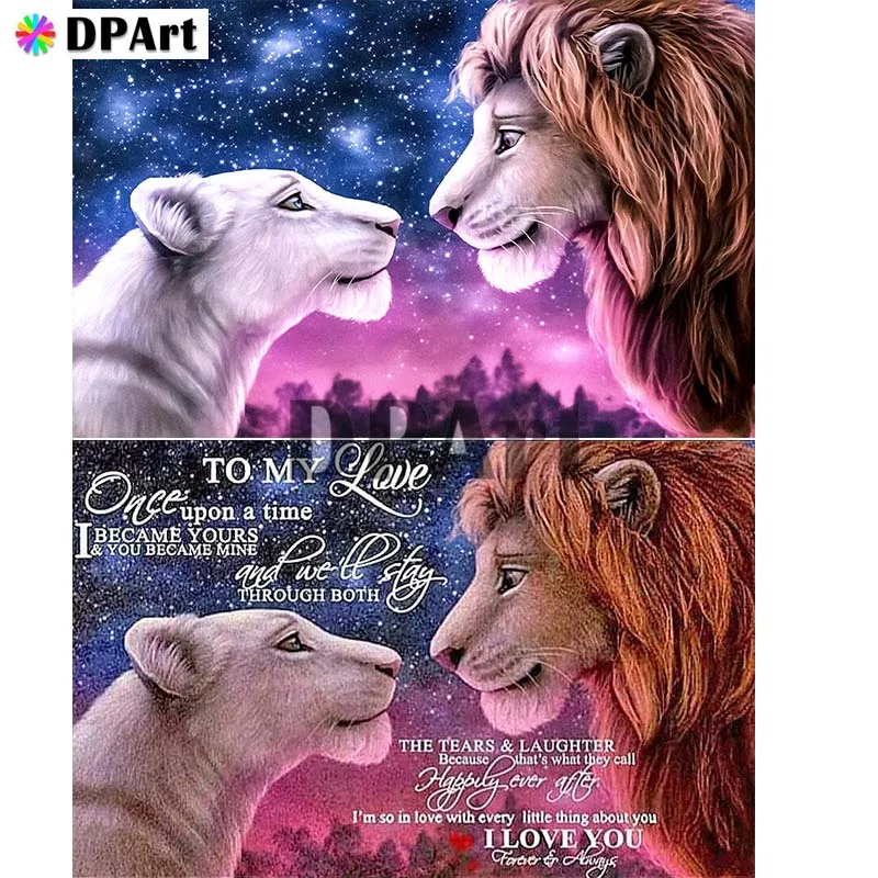 

Diamond Painting Full Square/Round Drill Lion King To My Love 5D Daimond Painting Embroidery Cross Stitch Mosaic Picture Z377