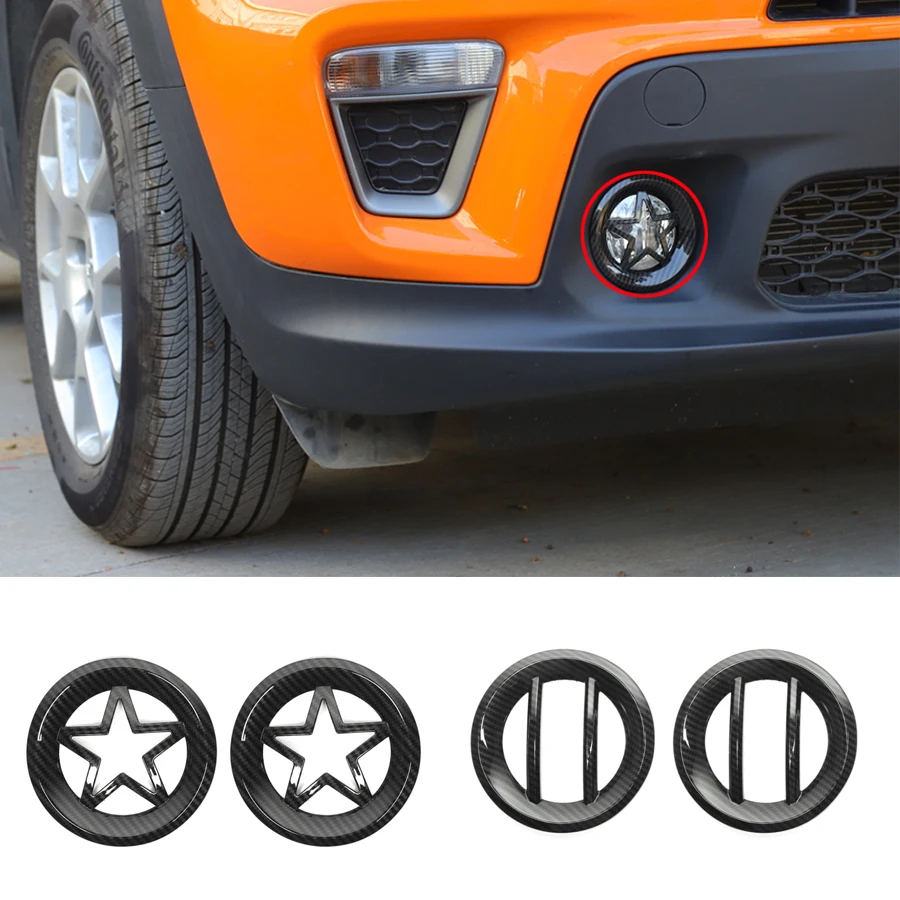 

2Pcs/set ABS Car Decoration Sticker Front Fog Lights Trim Cover For Jeep Renegade 2019+