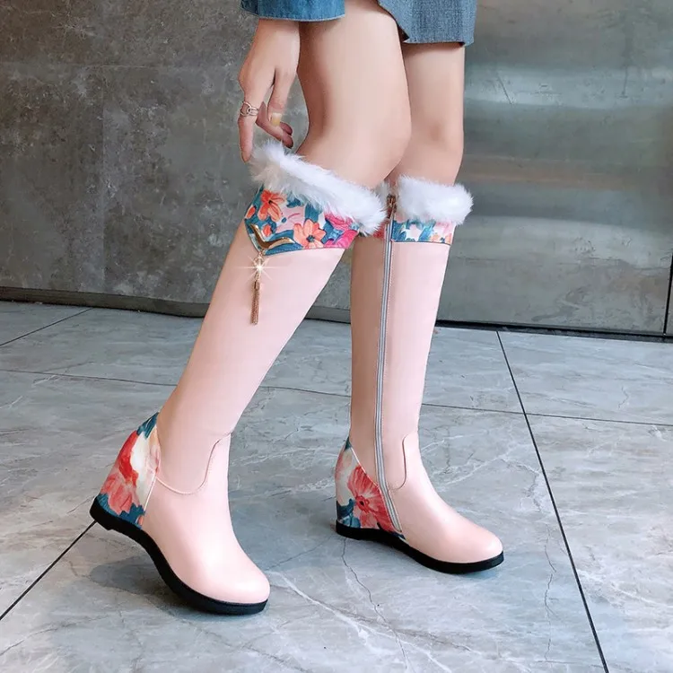 zíper takato botas preto rosa branco doce