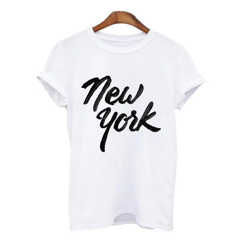 Women New York Letter Printing Harajuku Women tshirts Summer Simple white T-shirt For Lady Top Tee Hipster 2021 chrome hearts t shirt Tees