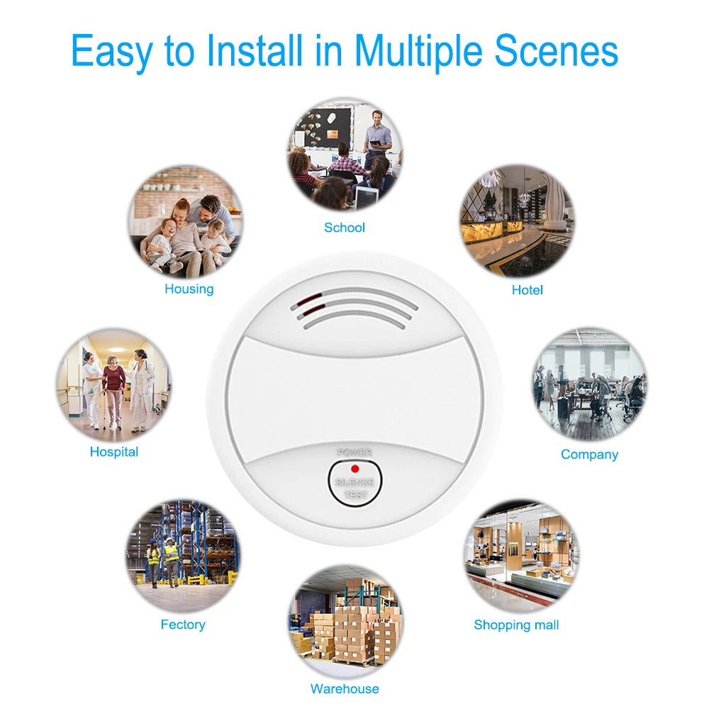Eachen wifi стробоскоп детектор дыма датчик телефонный Звонок Push Alarm(приложение Tuya Smart Life