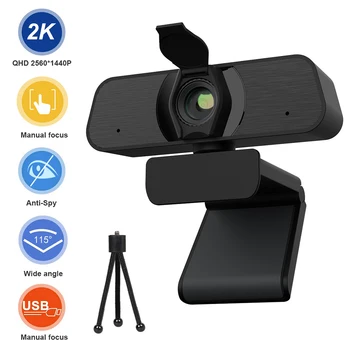 

Webcam for PC Microphone HD Webcam 2K/4MP/1440P Play USB Web Camera for Youtube Video Calling Studying Conference Live Broadcast
