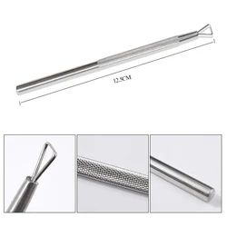 Stainless Steel Cuticle and Nail Care Tool with Triangle Edge (Silver)