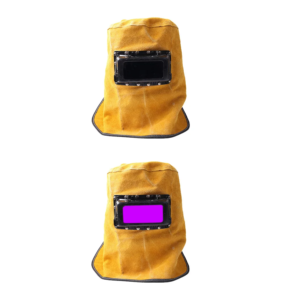 Sundlight Yellow Solar Welding Helmet Hood Mask Helmet Cowhide Split Leather Auto Darkening Filter Lens Protection 