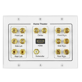 

7.1 Speaker Wall Plate with RCA HDMI o Connector for Surround Home Theater