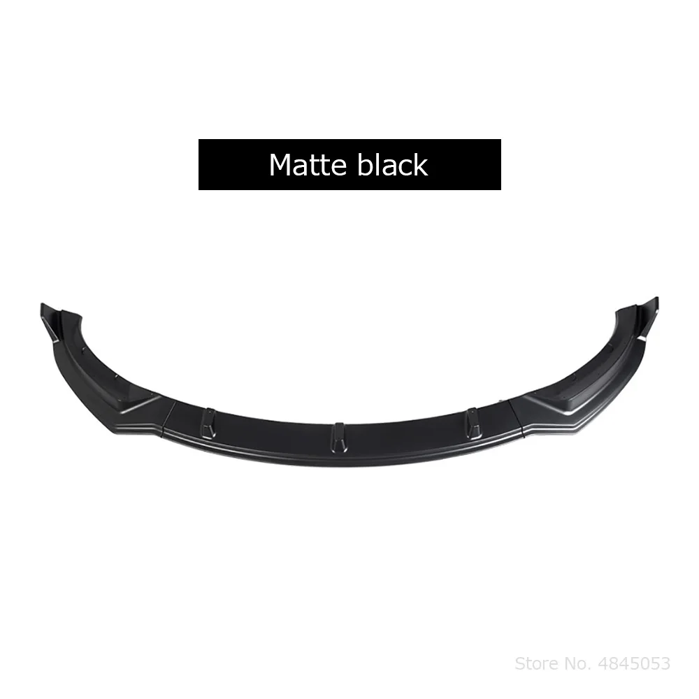 matte black 3 шт., углеродное волокно, стильный передний бампер, спойлер, передний бампер, диффузор для губ, накладка, крыло, подходит для Tesla model3 - Цвет: matte black
