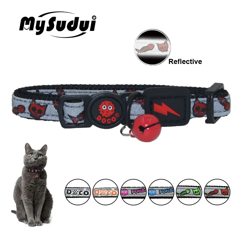 Mysudui Cat Collar Breakaway With Bell Reflective Protective Collar For Cats Safety Padded Adjustable Kitten Collar Necklace Mysudui Cat Collar Breakaway With Bell Reflective Protective Collar For Cats Safety Padded Adjustable Kitten Collar Necklace