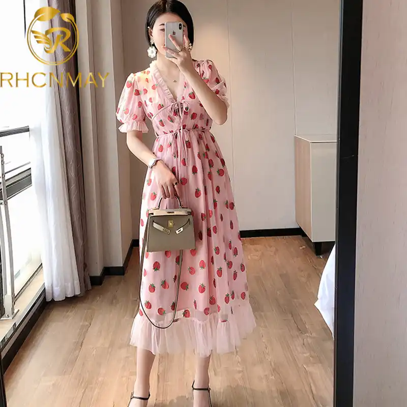 vestido estampado fresas