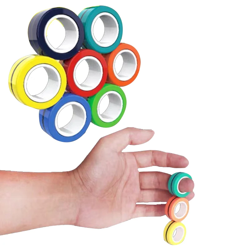 

Magnetic Fingears Anti-stress Rings Spinner Magnetic Anxiety Decompression Toy 3PCS/set Autism ADHD Anxiety Relief Bracelet Ring
