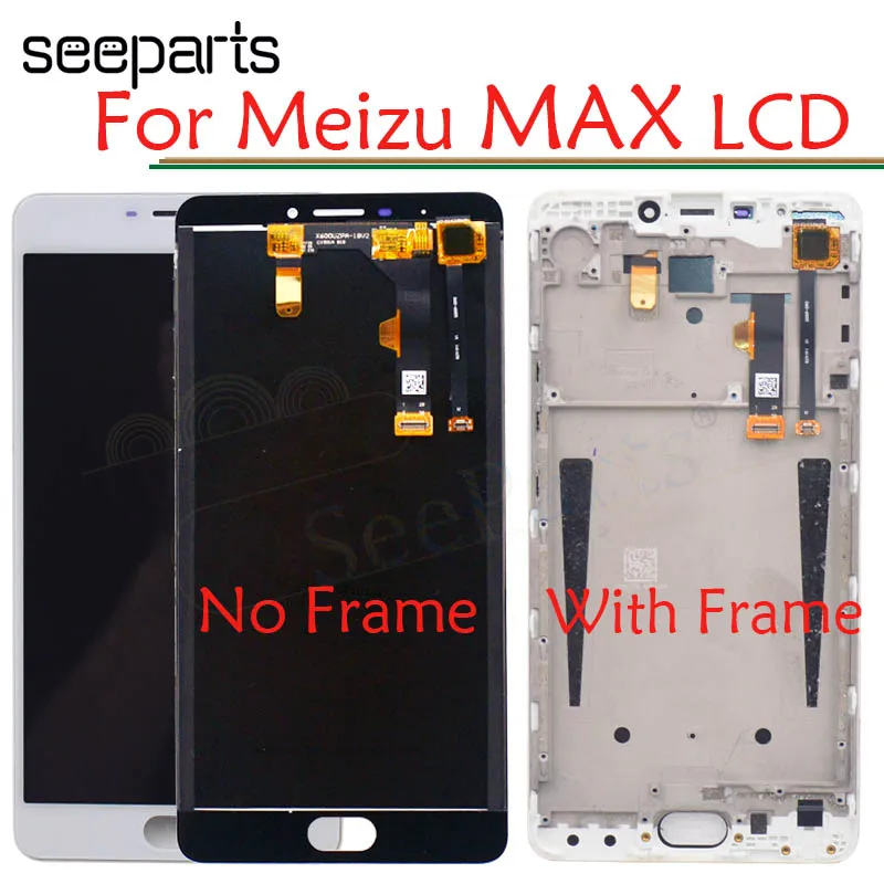 

New 6.0" LCD Meizu M3 Max Meilan max S685H LCD screen display+touch digitizer with frame white /black color free shipping