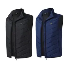 Зимний уличный мужской жилет с электрическим подогревом, USB нагревательный жилет, зимняя Тепловая ткань, перо, кемпинг, туризм, Теплая Охотничья Куртка