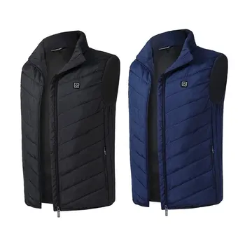 

Men's Electric Heated Warm Cotton Vest USB Heating Vest Winter Thermal Cloth Feather Camping Hiking Warm Hunting Jacket