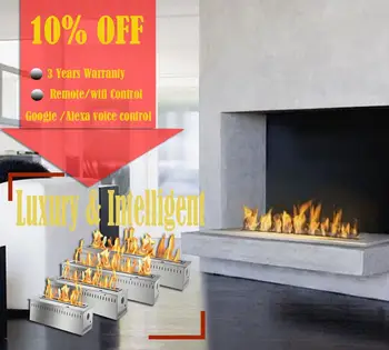 

on sale 24'' bio ethanol burner indoor build in wall remote fireplace