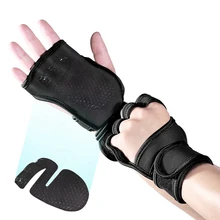 1 пара, для мужчин и женщин, для бодибилдинга, упражнений, фитнеса, перчатки, Нескользящие, силиконовые, защитные, спортивные, для тяжелой атлетики, на запястье, наполовину палец