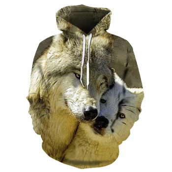 

New wolf hoodies Men's hoodie autumn Winter hip hop hoody Tops Casual Brand 3D wolf head Hoodie Sweatshirt Dropship S-6XL