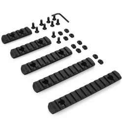 5 Pçs/set Polímero M LOK Seção Definida para HandGuard Picatinny Weaver Rail Rifle de Caça Ferroviário Polímero Seção para a Caça
