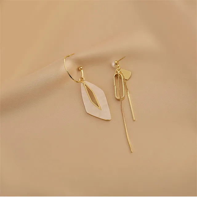 Trendy New Long Asymmetry Pendant Earrings for Women Female Simple Hypoallergenic Geometric Tassel Earrings Jewelry Accessories Rhombus