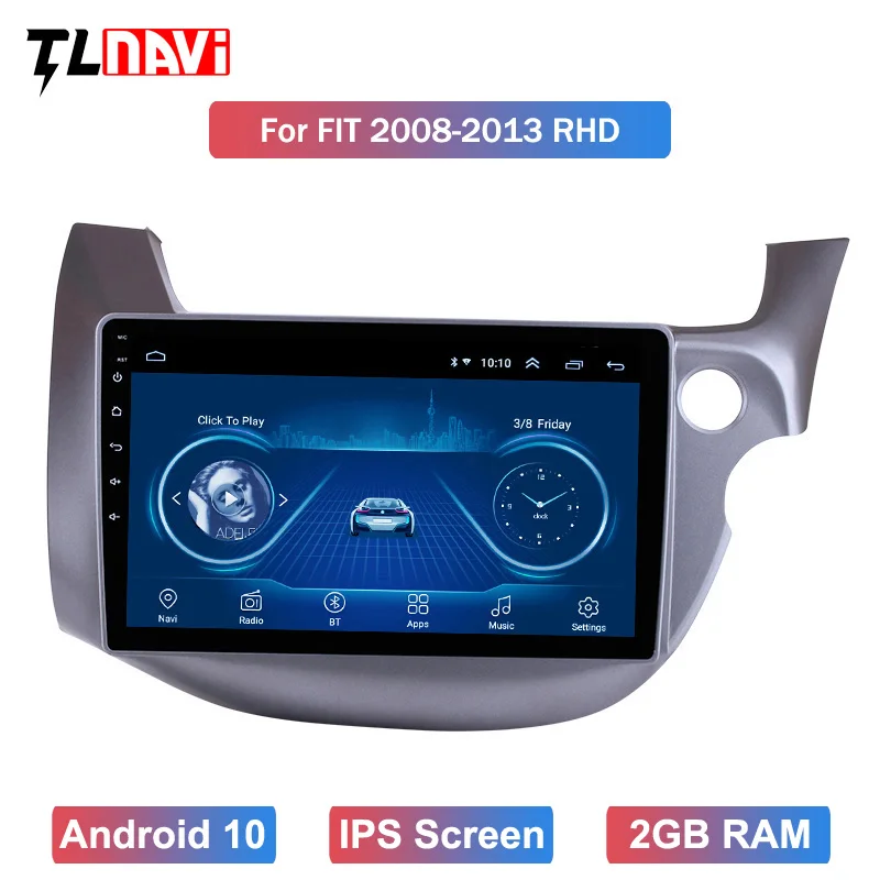 Android 10 для 1HONDA FIT JAZZ 2007 2013 правосторонний Автомобильный плеер с GPS навигацией радио