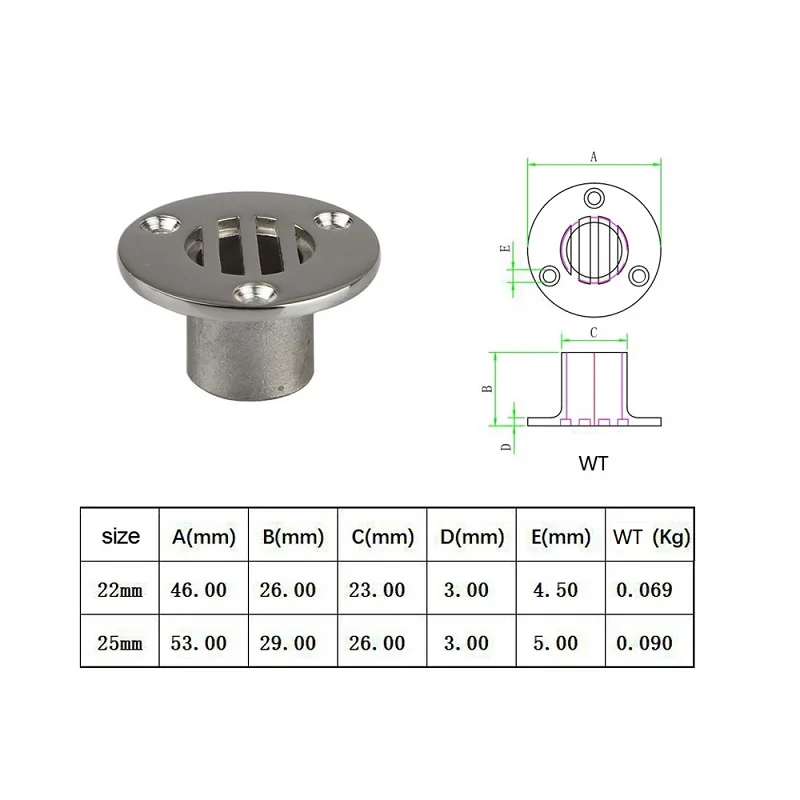 1PCS Tank Vent Stainless Steel Boat Gas Fuel 22MM 25MM Marine Yacht Mirror Polish Hardware