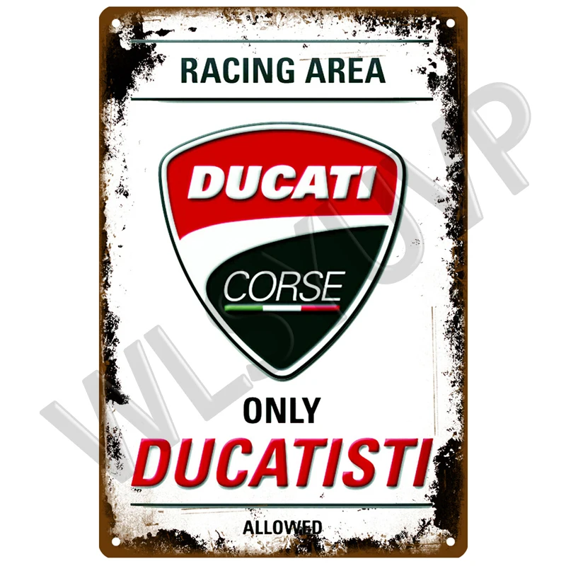 Plaque Métal Vintage Ducati 999 - Décoration Murale Atelier Garage - Neuve